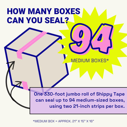 Cute Decorative Packing Tape - Sent with Love Handwritten Script Pink Red Heart, Fun Cute Designer Printed Packaging and Shipping Box Tape, 1.88" x 110 Yards (330 feet)