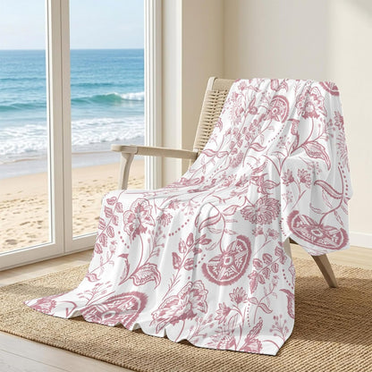 40"x60" Lap Cooling Blanket Pink Floral Ice Silk Lightweight Breathable Soft Summer Blanket for Hot Sleepers Couch Bed Sofa Camping Farmhouse