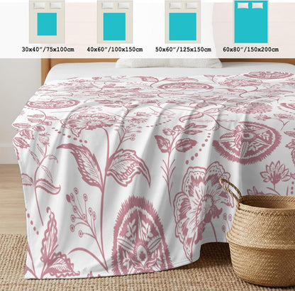 40"x60" Lap Cooling Blanket Pink Floral Ice Silk Lightweight Breathable Soft Summer Blanket for Hot Sleepers Couch Bed Sofa Camping Farmhouse