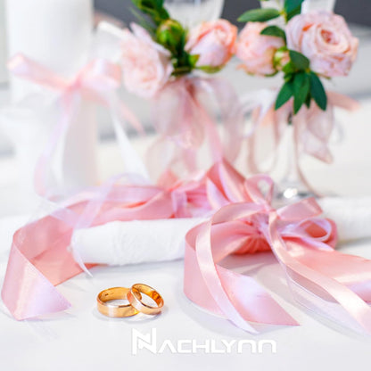 NACHLYNN 150 Yards Pink Satin Ribbon 1 inch Wide Polyester Fabric Ribbon Use for Gift Wrap Wedding Bridal Baby Shower Bows Valentine's Day Decor