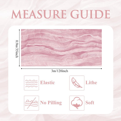 Cheesecloth Table Runner 10FT Blushing Pink Boho Gauze Sheer Runners
