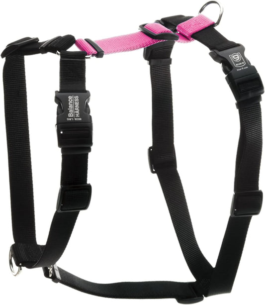 Blue-9 Buckle-Neck Balance Harness, Fully Customizable Fit No-Pull Harness, Ideal for Dog Training and Obedience, Made in The USA, Hot Pink, Small