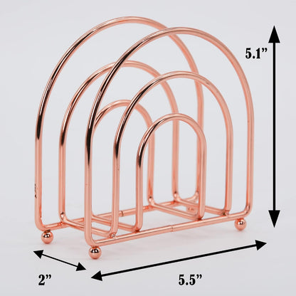 Napkin Holder for Home, Kitchen & Hotel, Paper Dispenser Decor for Table Countertop Kitchen, Dining Table Upright Metal Tissue Holder Organization, Rose Gold
