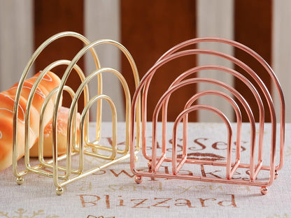 Napkin Holder for Home, Kitchen & Hotel, Paper Dispenser Decor for Table Countertop Kitchen, Dining Table Upright Metal Tissue Holder Organization, Rose Gold