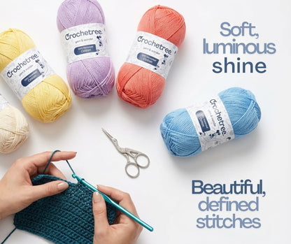 Premium Mercerized Cotton Yarn for Crochet & Knitting – Fingering Weight 4-Ply, 50g (1.76 oz) / 125 m (136 yds), High-Gloss, Anti-Splitting, Fade-Resistant Cotton (Pink Shades)