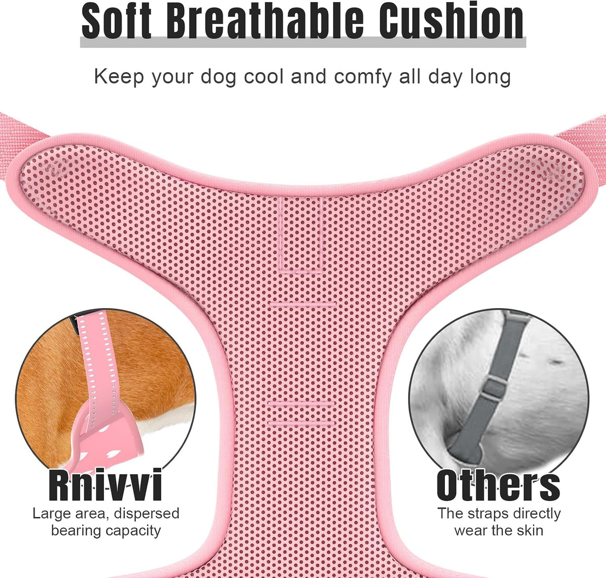 No Pull Dog Harness, Cute Reflective Extra Small Sized Puppy Harness, Adjustable Soft Padded Vest for Small Dogs, Cats, Heavy Duty Pet Vest with Easy Control Handle for Walking, Pink Hearts
