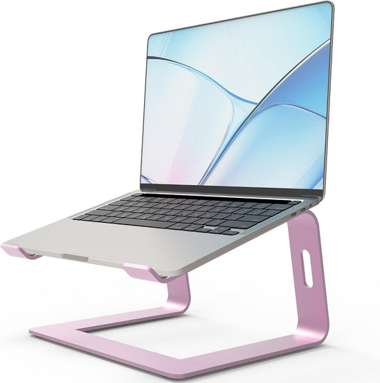 Ergonomic Laptop Stand, Aluminum Riser, 10-15.6",Pink