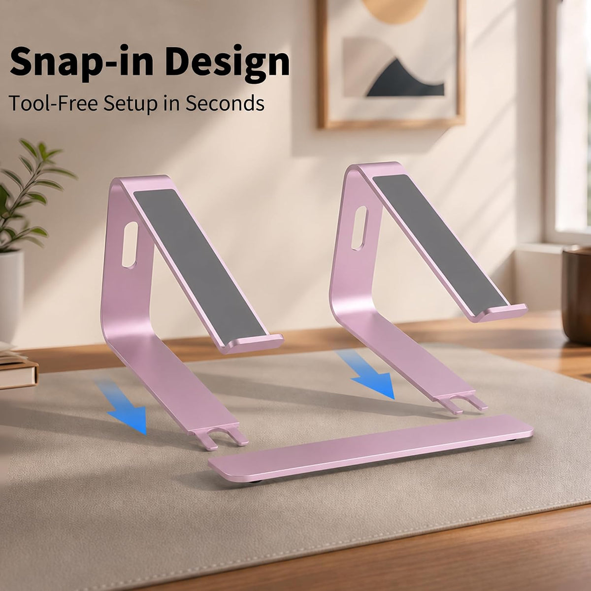 Ergonomic Laptop Stand, Aluminum Riser, 10-15.6",Pink