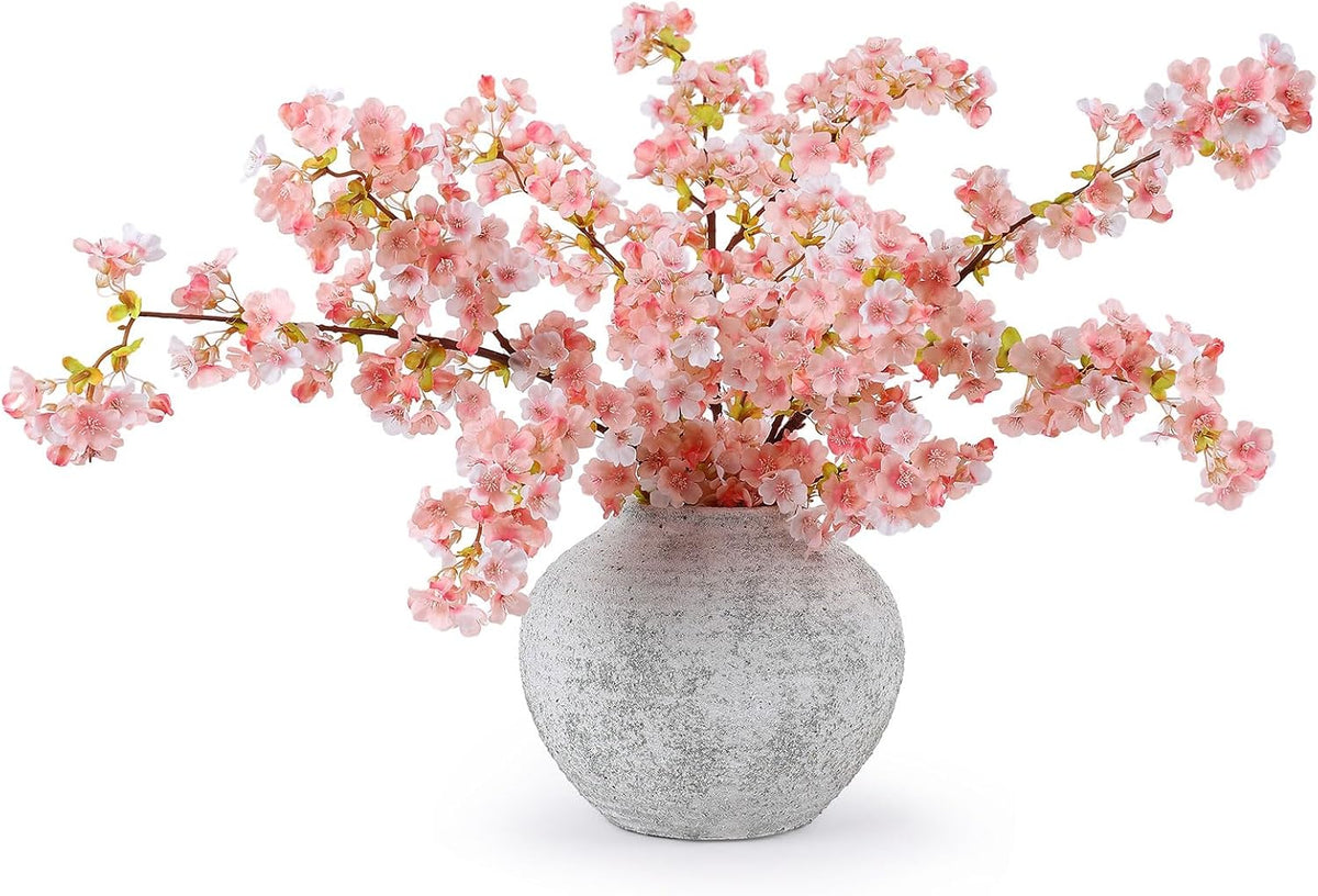 3Pcs Artificial Pink Cherry Blossom Branches 40" Fake Silk Cherry Blossoms Flowers with Long Stem for Wedding Decorations Table Centerpieces Vase Arrangement Home Decor (Pink)