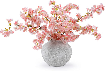 3Pcs Artificial Pink Cherry Blossom Branches 40" Fake Silk Cherry Blossoms Flowers with Long Stem for Wedding Decorations Table Centerpieces Vase Arrangement Home Decor (Pink)