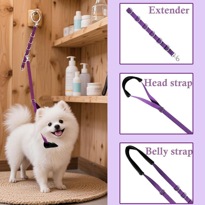 Pet Grooming Loop and Belly Strap for Dogs with Extension Strap, Nylon Restraint Noose Adjustable Slip Rope Dog Grooming Supplies for Dog Grooming Arm and Pet Grooming Table - 3 Pack