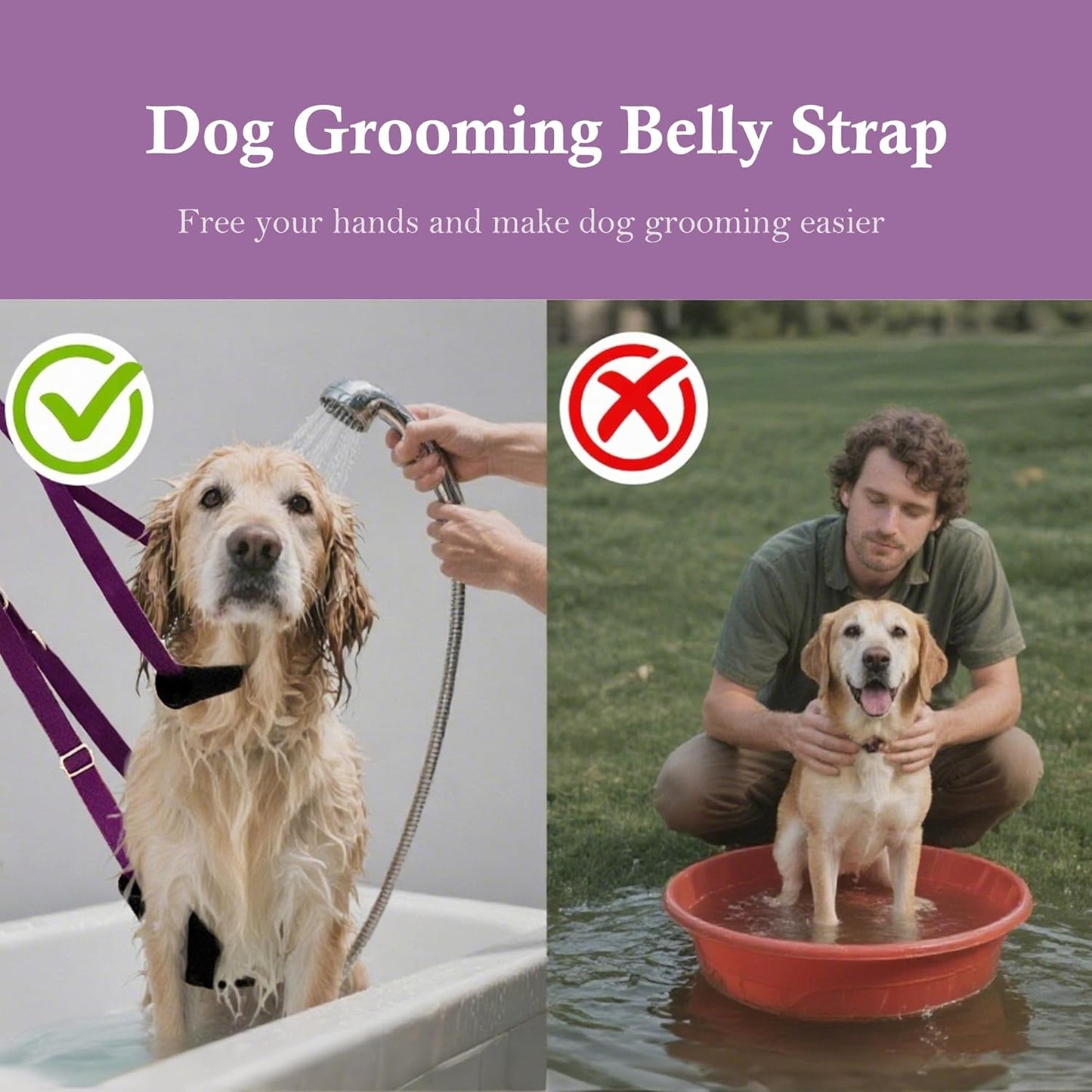 Pet Grooming Loop and Belly Strap for Dogs with Extension Strap, Nylon Restraint Noose Adjustable Slip Rope Dog Grooming Supplies for Dog Grooming Arm and Pet Grooming Table - 3 Pack