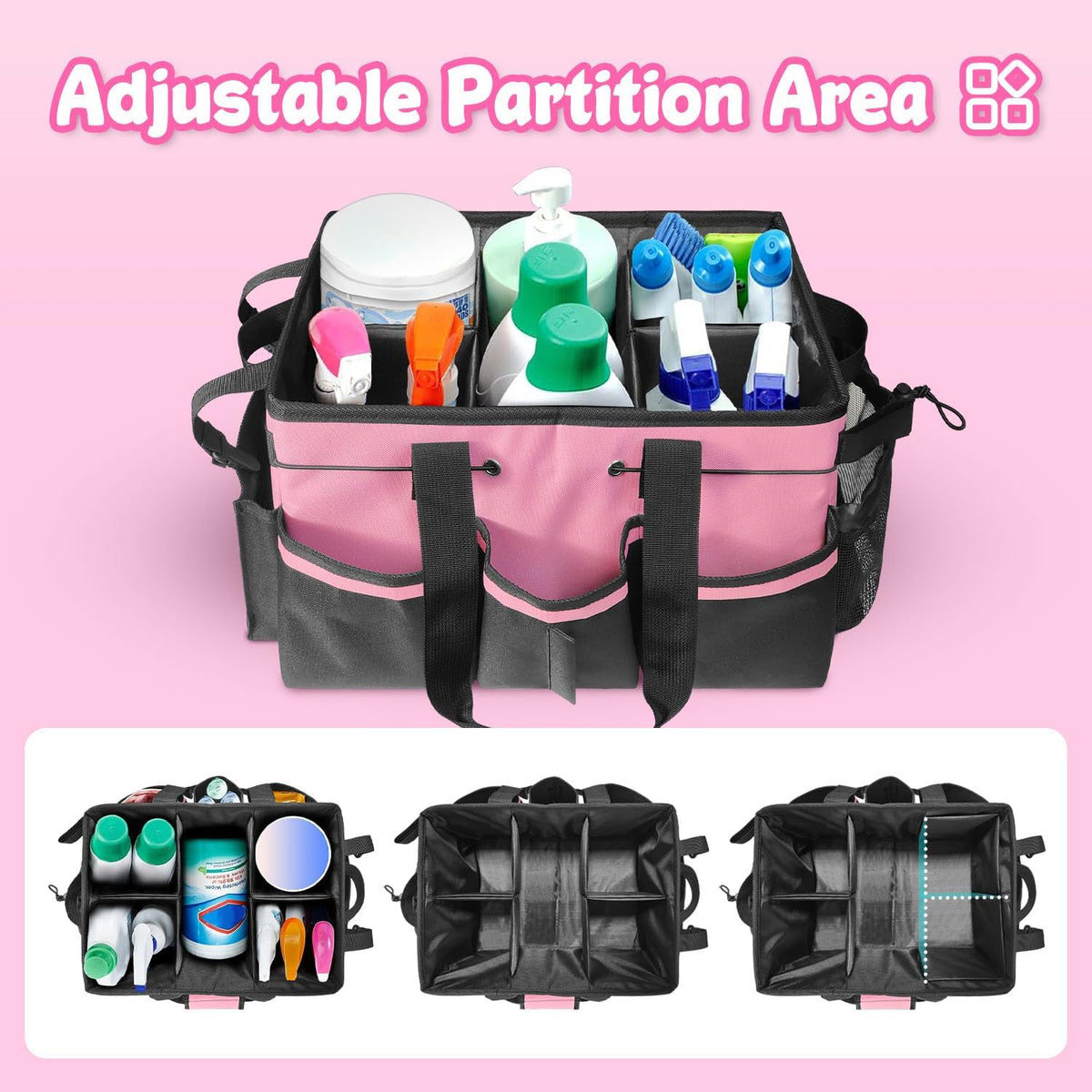 Large Cleaning Caddy Bag-Wearable, Waterproof, Heavy, Duty