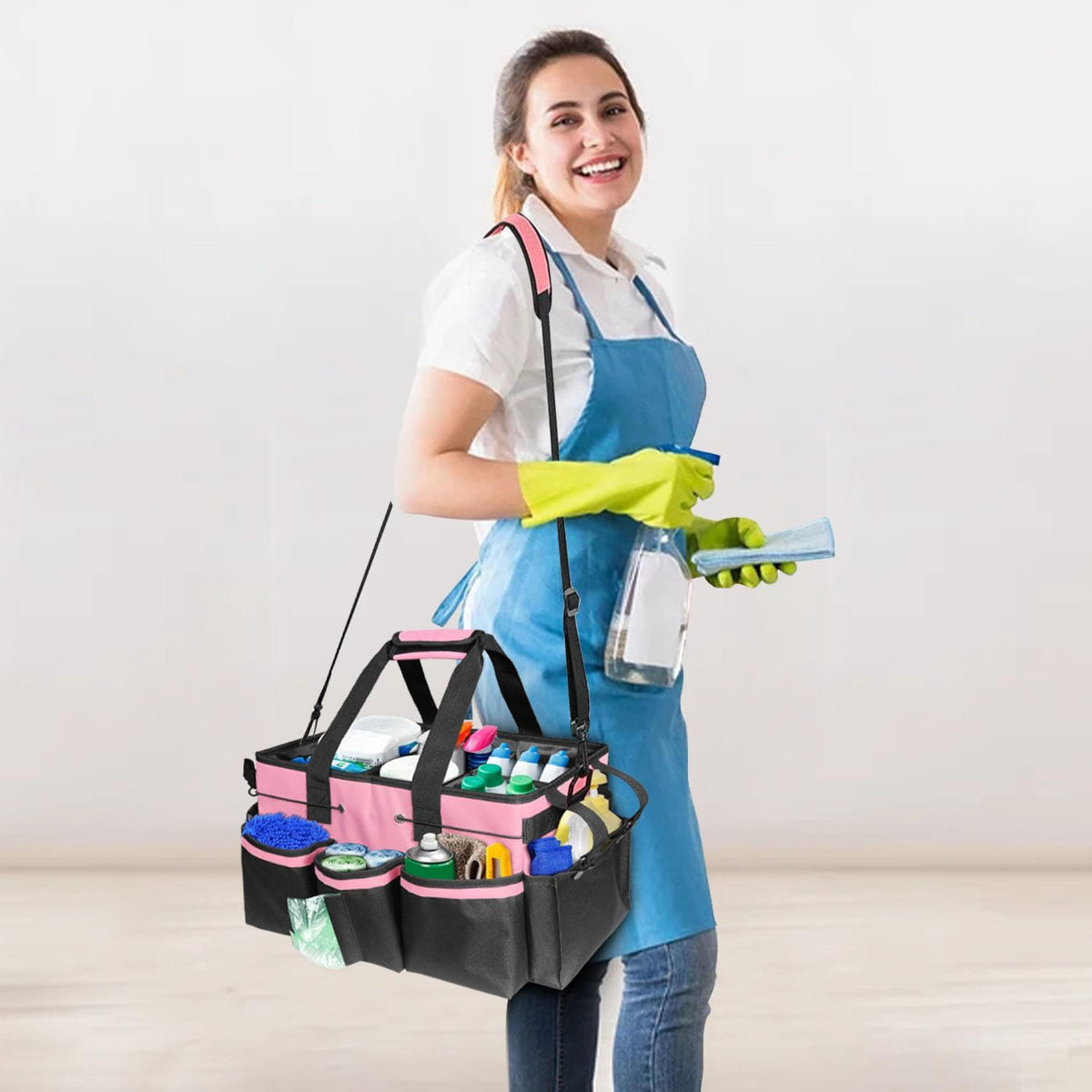 Large Cleaning Caddy Bag-Wearable, Waterproof, Heavy, Duty
