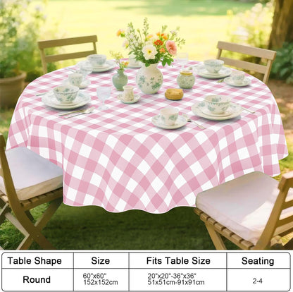 Picnic Table Cloth, Vinyl Tablecloths with Flannel Backing, 60" Round