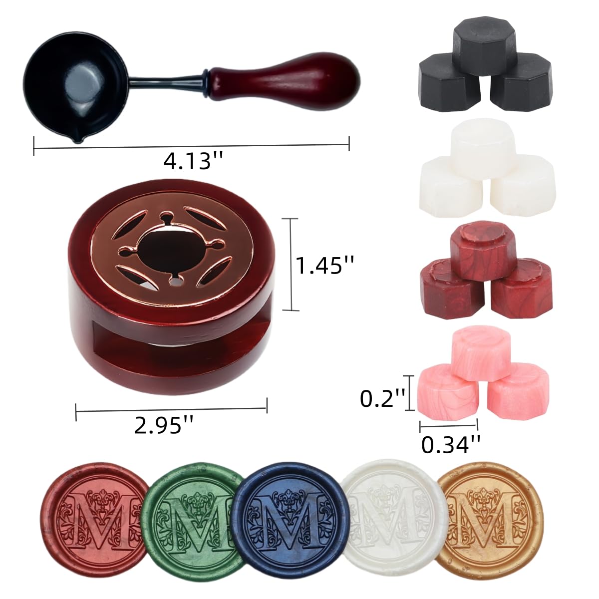 Wax Seal Warmer, 400pcs Pearl Pink Sealing Wax Beads Kit with Warmer, Non-Slip Spoon, Candles for Envelopes, Stamp Letter Seal,Wedding Invitations (Pearl Pink)