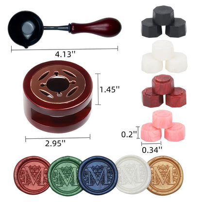 Wax Seal Warmer, 400pcs Pearl Pink Sealing Wax Beads Kit with Warmer, Non-Slip Spoon, Candles for Envelopes, Stamp Letter Seal,Wedding Invitations (Pearl Pink)