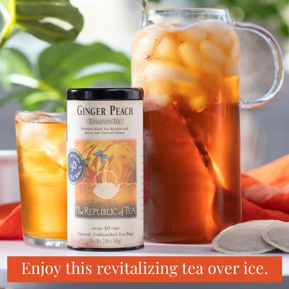 Ginger Peach Super Refill Black Tea, 100 Count