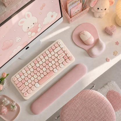 ErgoComfort Gel Wrist Rest Mouse Pad-Ergonomic Office Mousepad with Wrist Support-Non-Slip, Design Desk Accessories Mat for Home&Game Decor (02Pink Serenity)