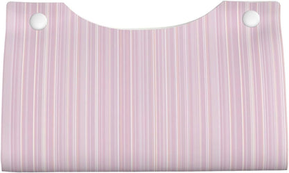 Pastel Light Pink Thin Stripes Pattern Tissue Box Cover Rectangle Pu Leather Tissue Box Holder for Car Bathroom Bedroom Desk Tabletop Decor