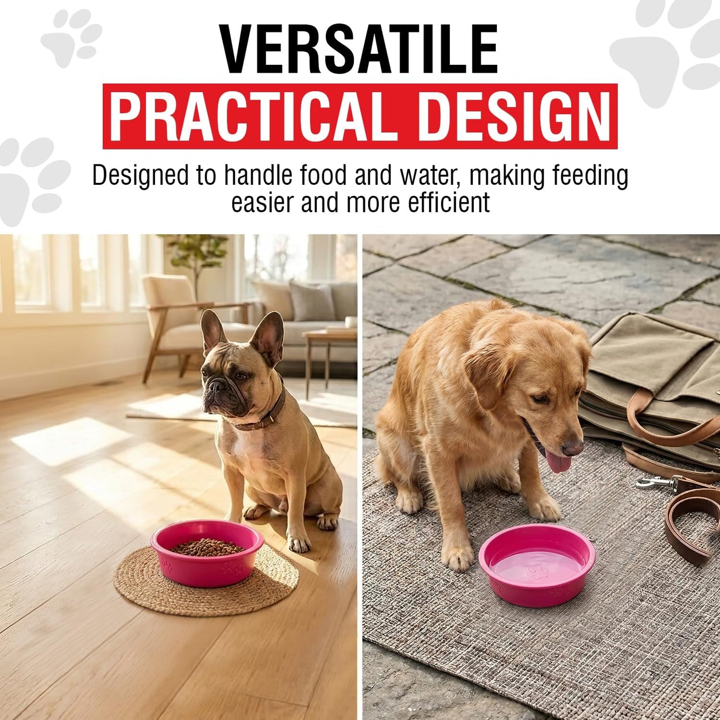 Loving Pets Dolce Luminoso Dog Bowl, Medium Pink