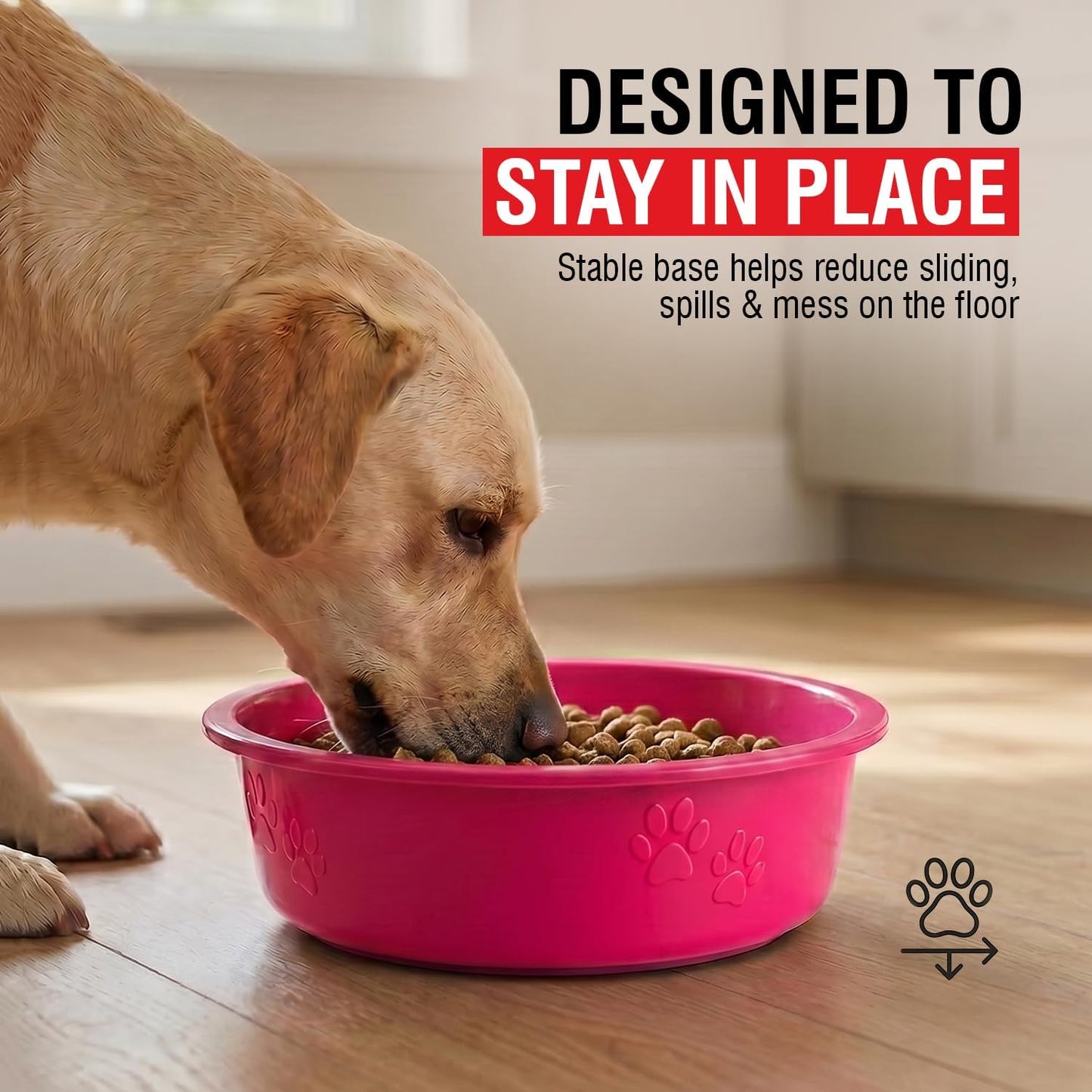 Loving Pets Dolce Luminoso Dog Bowl, Medium Pink