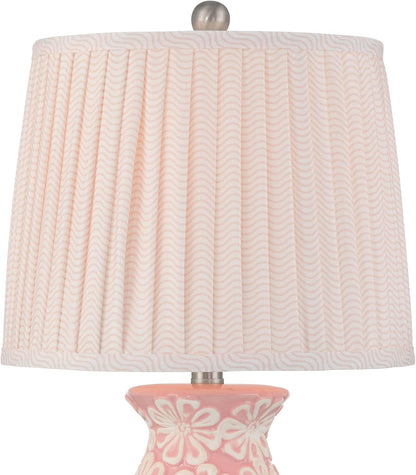 Buttercup 25" High 3-Way Table Lamp Pink White Flowers Ceramic Country