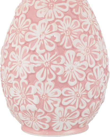 Buttercup 25" High 3-Way Table Lamp Pink White Flowers Ceramic Country