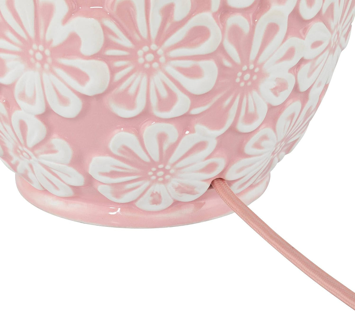 Buttercup 25" High 3-Way Table Lamp Pink White Flowers Ceramic Country