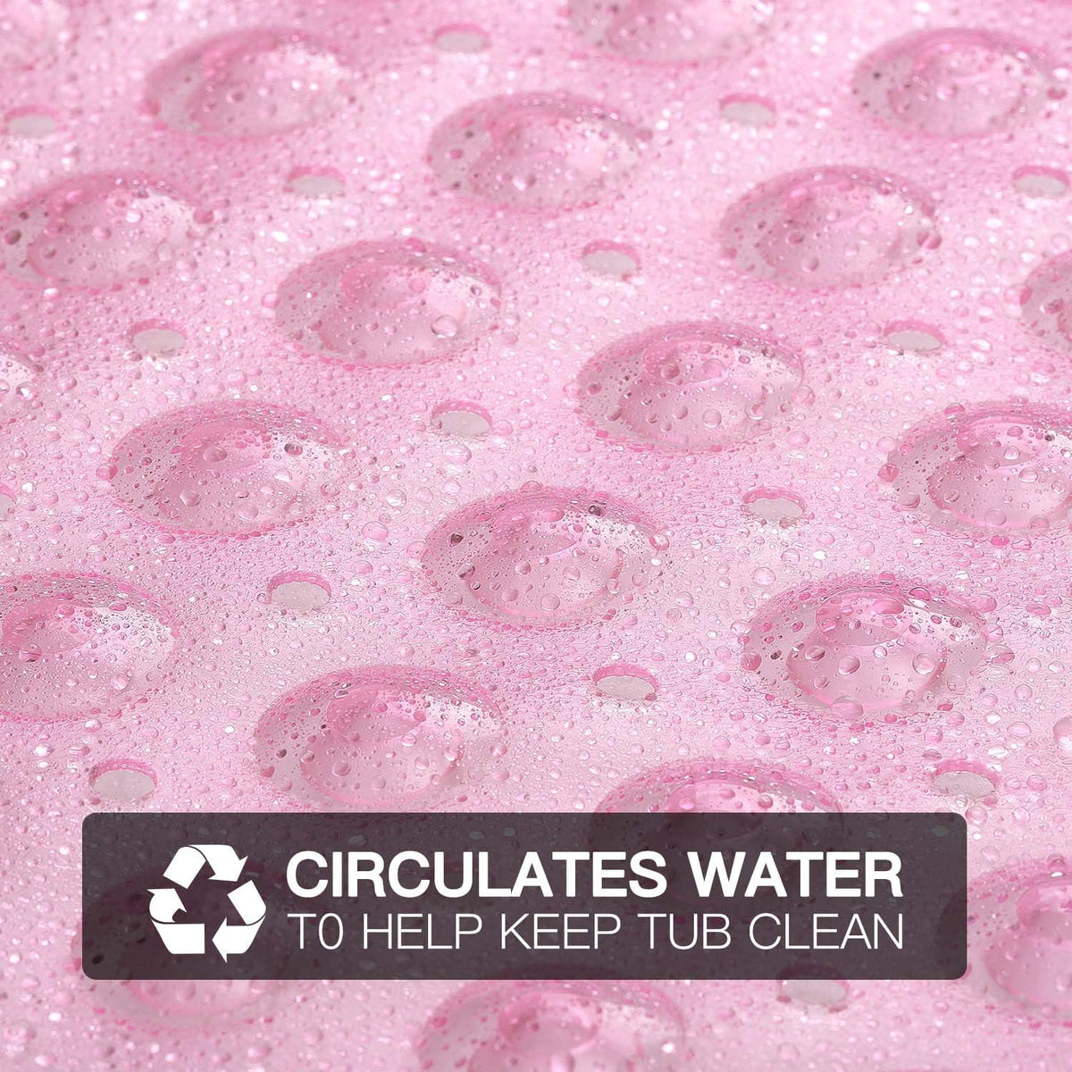 Bath and Shower Safety Mats 40x16 inch, Non Slip with Suction Cups for Bathroom Stall and Tub Floor, Extra Large and Machine Washable, Drain Holes Keep Bathtub Clean, Light Pink