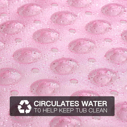 Bath and Shower Safety Mats 40x16 inch, Non Slip with Suction Cups for Bathroom Stall and Tub Floor, Extra Large and Machine Washable, Drain Holes Keep Bathtub Clean, Light Pink