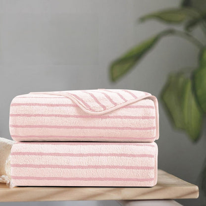 2 Piece Pink Cabana Stripe Hand Towels for Bathroom 16"x31" Ultra Soft Breathable Hand Face Towels Highly Absorbent 600GSM Towels Quick Dry Beach Chair Towel for Spa Gym Hotel Travel Camp