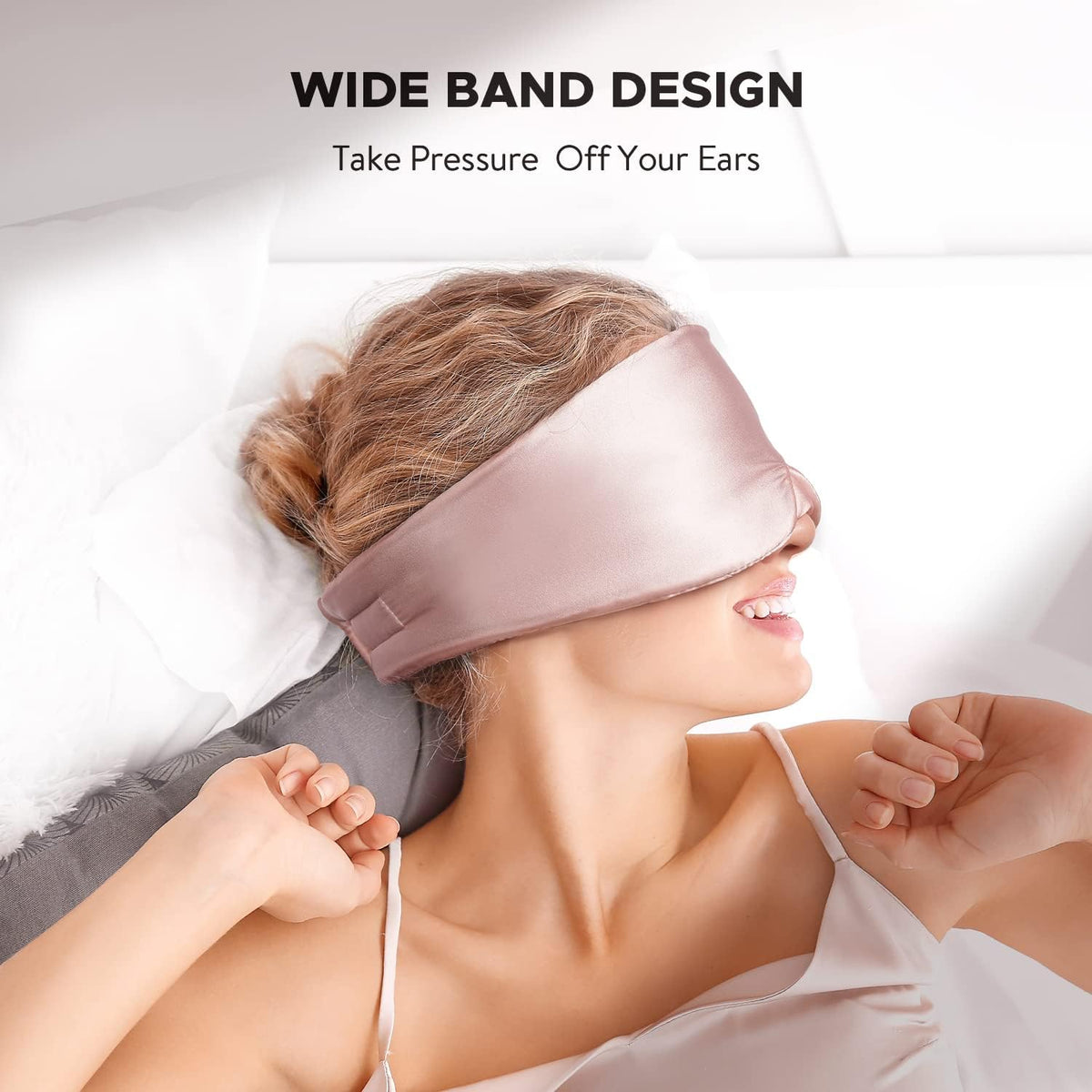 Silk Sleep Mask for Side Sleeper, Eye Mask Sleeping for Women Men