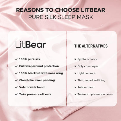 Silk Sleep Mask for Side Sleeper, Eye Mask Sleeping for Women Men