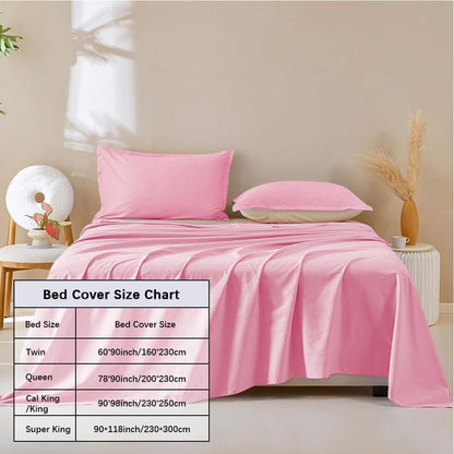 Waterproof Bed Cover for Dog and Cats,Pet Hair Resistant Bed Sheet Cover, Protective Bed Liner Cover with 100% Waterproof Breathable Thin Fabric (Pink, Super King 90 * 118 inch)