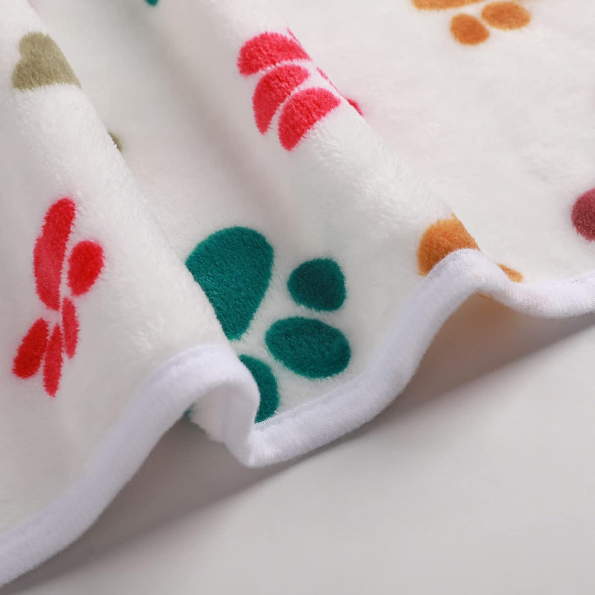 1 Pack 3 Blankets Fluffy Premium Fleece Pet Blanket Flannel Paw Bone Printed Throw for Dog Cat(Small 23x16'', Purple/Pink/White)