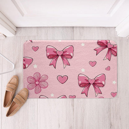 Pink Bow Bathroom Rugs Bowknot Bath Mat 16"x24"