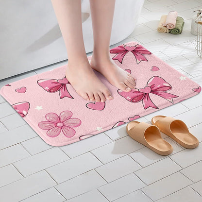 Pink Bow Bathroom Rugs Bowknot Bath Mat 16"x24"