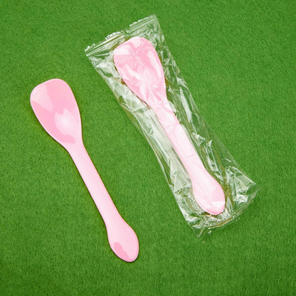 100 Pieces Ice Cream Scoops, Independent Packaging Disposable Cake spoon, Plastic Yogurt pudding spoon, Ice cream spoon (Pink)
