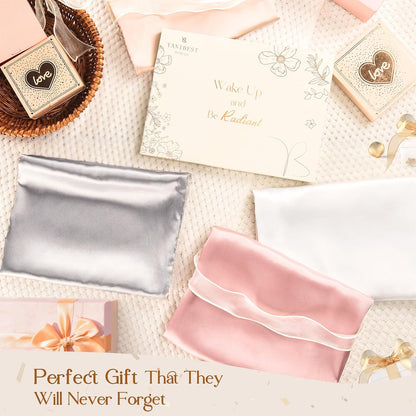 Satin Pillowcase, Silk Pillow Cases for Hair and Skin with Zipper, Queen Pillow Cases Set of 2 for 20"x30", Exquisite Packaging for Women Men
