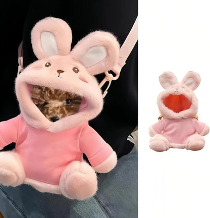 Tiny Puppy Carrier Chest Sling - Extra Small Body Carrier for Up to 4lbs Puppies Kittens, Cute Pack Pouch for Mini Yorkies Teacup Hands-Free Portable Pet Harness for Girls Boys (2lb Medium Pink)