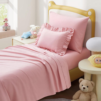 4 Piece Soft Toddler Sheet Set, Light Pink