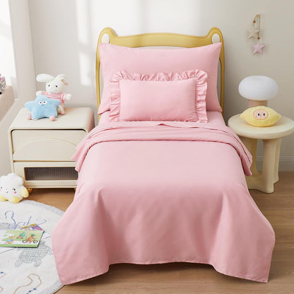 4 Piece Soft Toddler Sheet Set, Light Pink