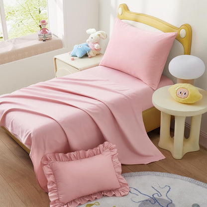 4 Piece Soft Toddler Sheet Set, Light Pink