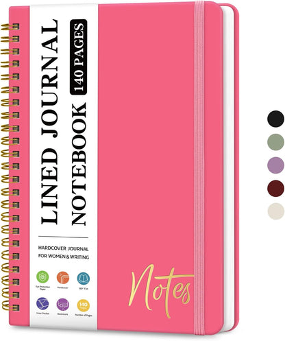 Lined Spiral Notebook for Work Hardcover Spiral Journal College Ruled