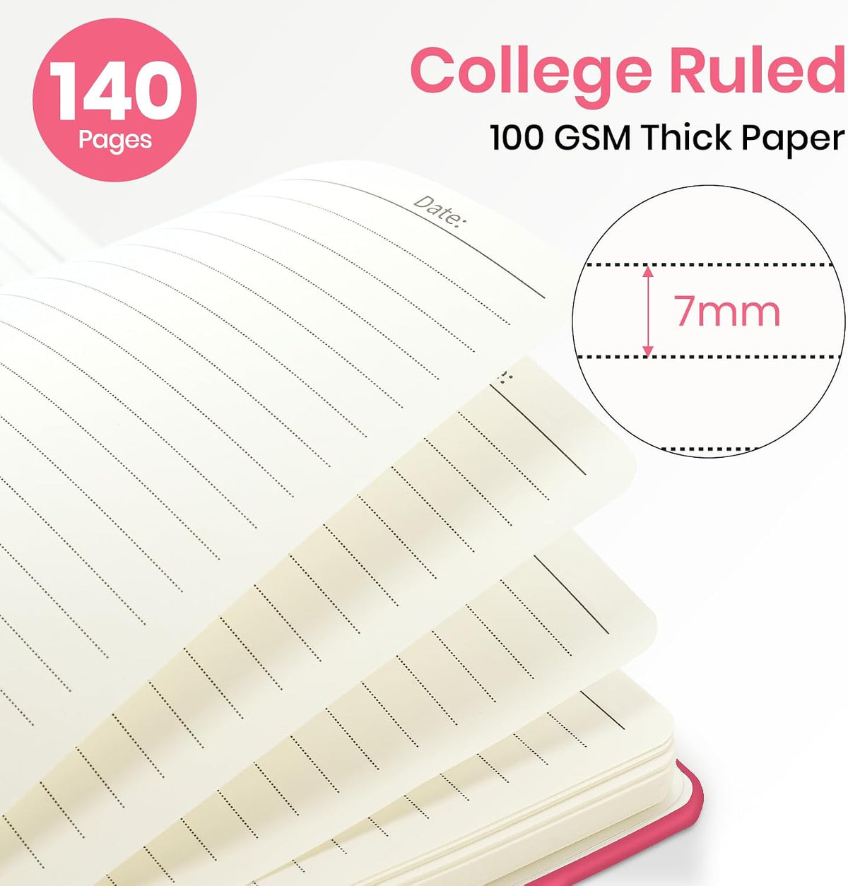 Lined Spiral Notebook for Work Hardcover Spiral Journal College Ruled