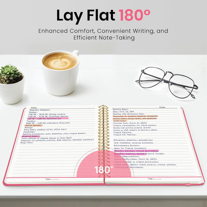 Lined Spiral Notebook for Work Hardcover Spiral Journal College Ruled