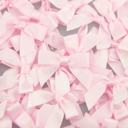 50pcs Boutique 1.5" Pink Satin Ribbon Mini Bows for Craft Sewing Scrapbooking Wedding and Gift Wrapping