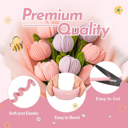 Pipe Cleaners Craft Kit, 400-Piece Flower Making Set