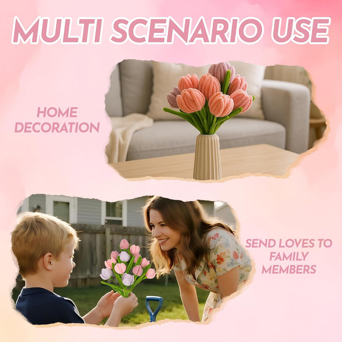 Pipe Cleaners Craft Kit, 400-Piece Flower Making Set